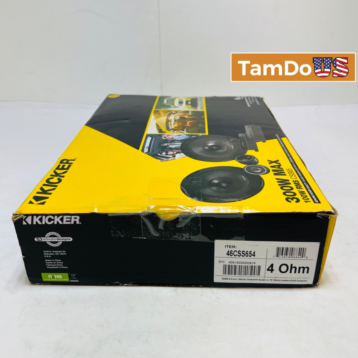 Kicker 46CSS654 CS Series 6.5″ Component Speaker System, 300W MAX, 4-Ohm