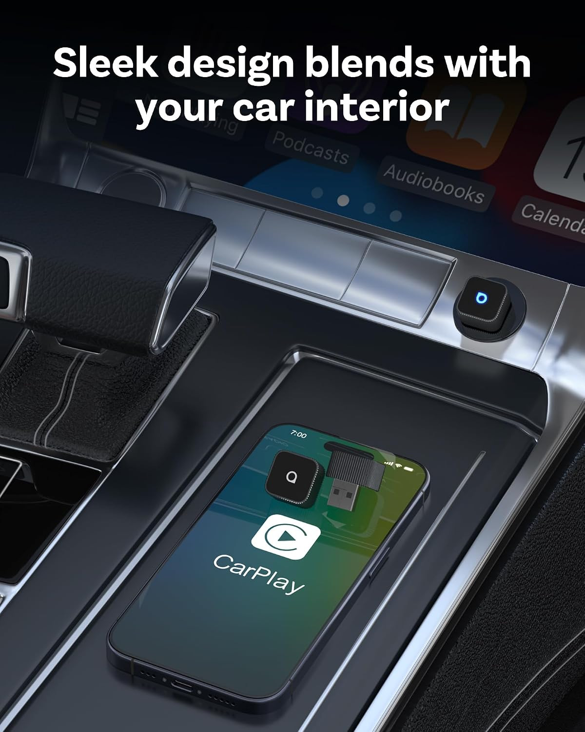 OTTOCAST Mini Slim Wireless CarPlay & Android Auto Adapter, USB-A/USB-C Dual Por