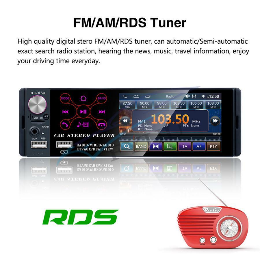 4.1″ Car Radio Bluetooth MP5 Player AM FM RDS w/ 8LED Intelligent Dynamic Camera