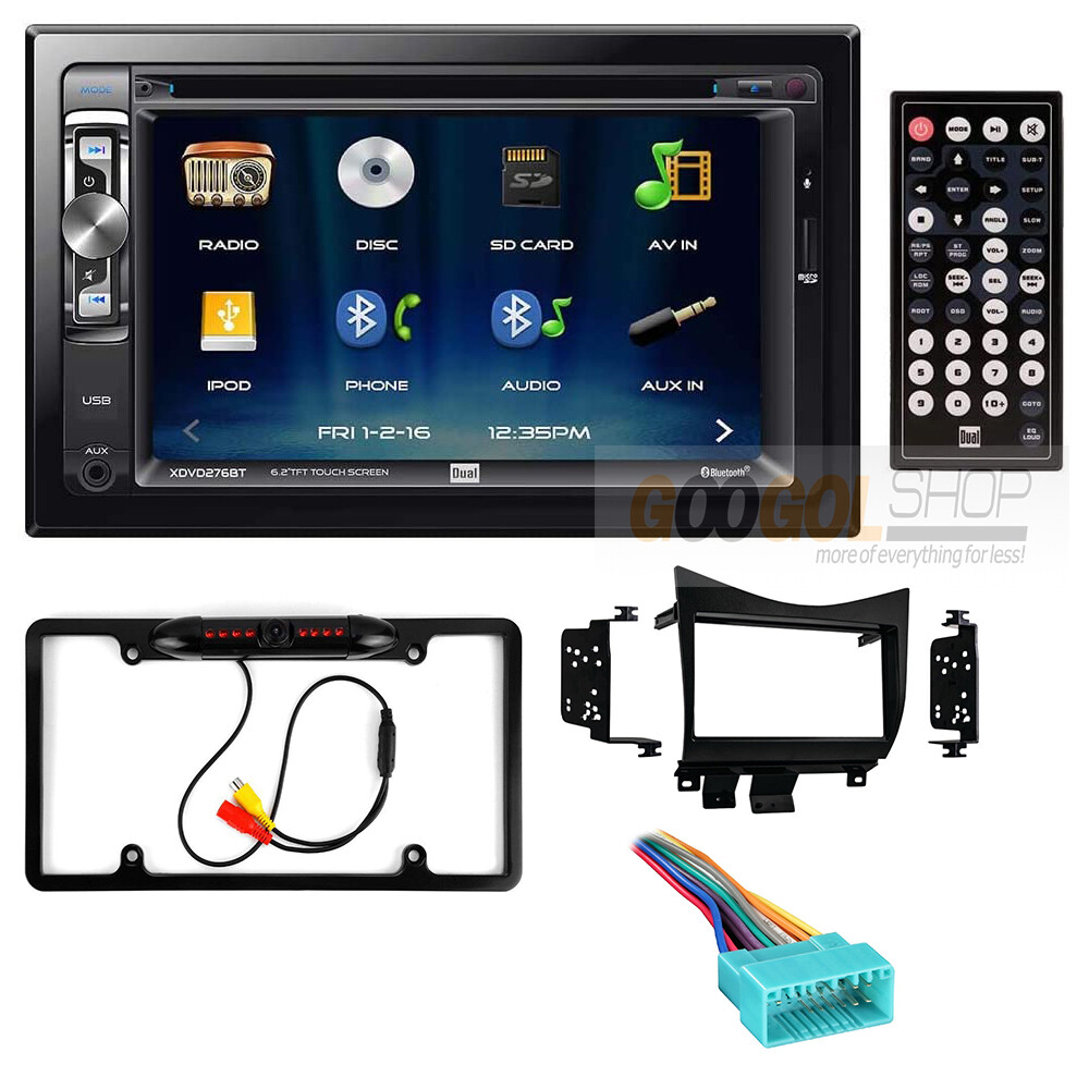 DUAL XDVD276BT Car Stereo Double DIN Radio Dash Kit for 2003-2007 Honda Accord