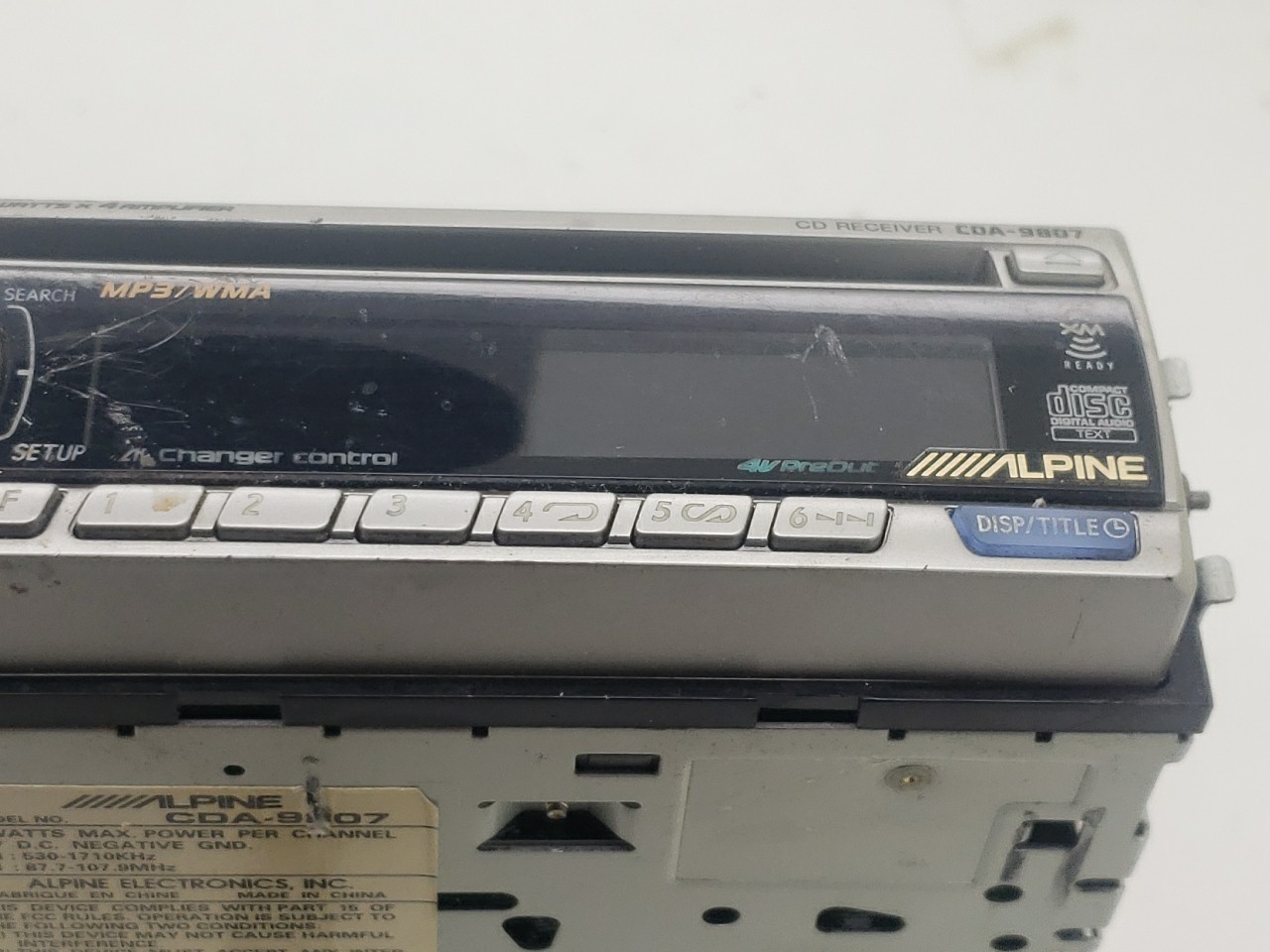 Alpine CDA-9807 Old School Single Din Car Stereo CD Player – Missing Knob