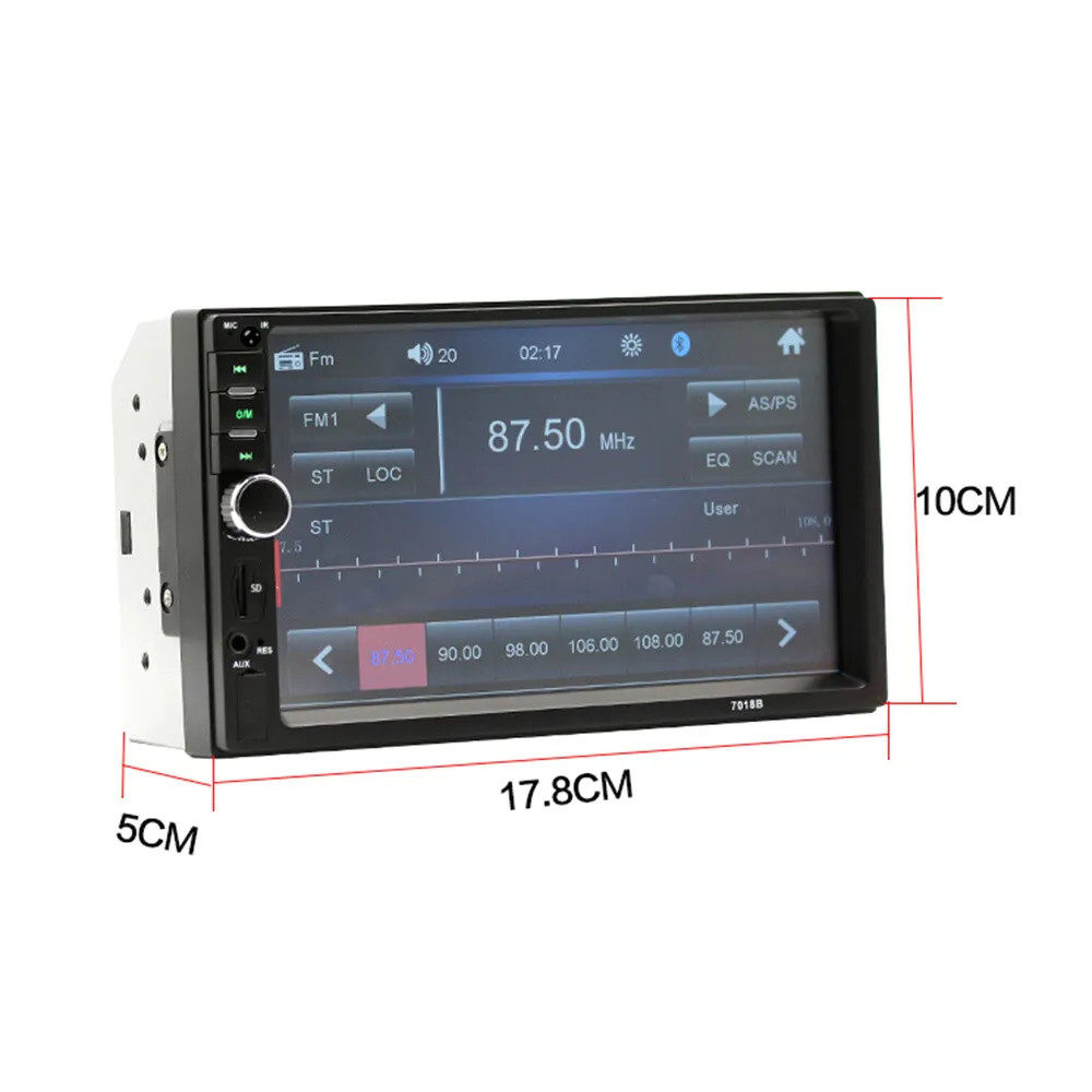 7″ Double 2 DIN Car MP5 Player Bluetooth Touch Screen Stereo Radio With Camera~