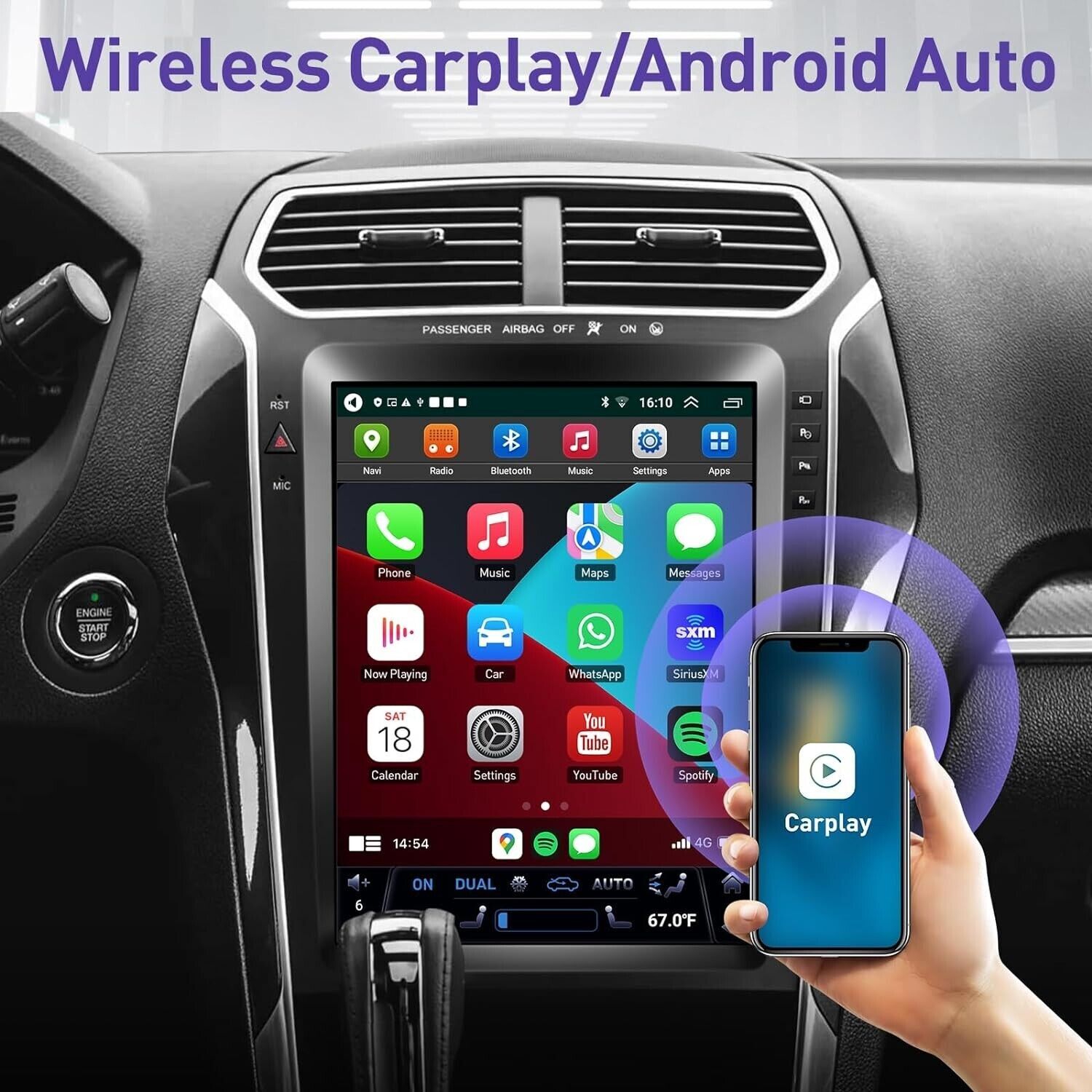 12.1″ HD Car Radio GPS Navigation Android 2+32GB For Ford Explorer 2011-2019
