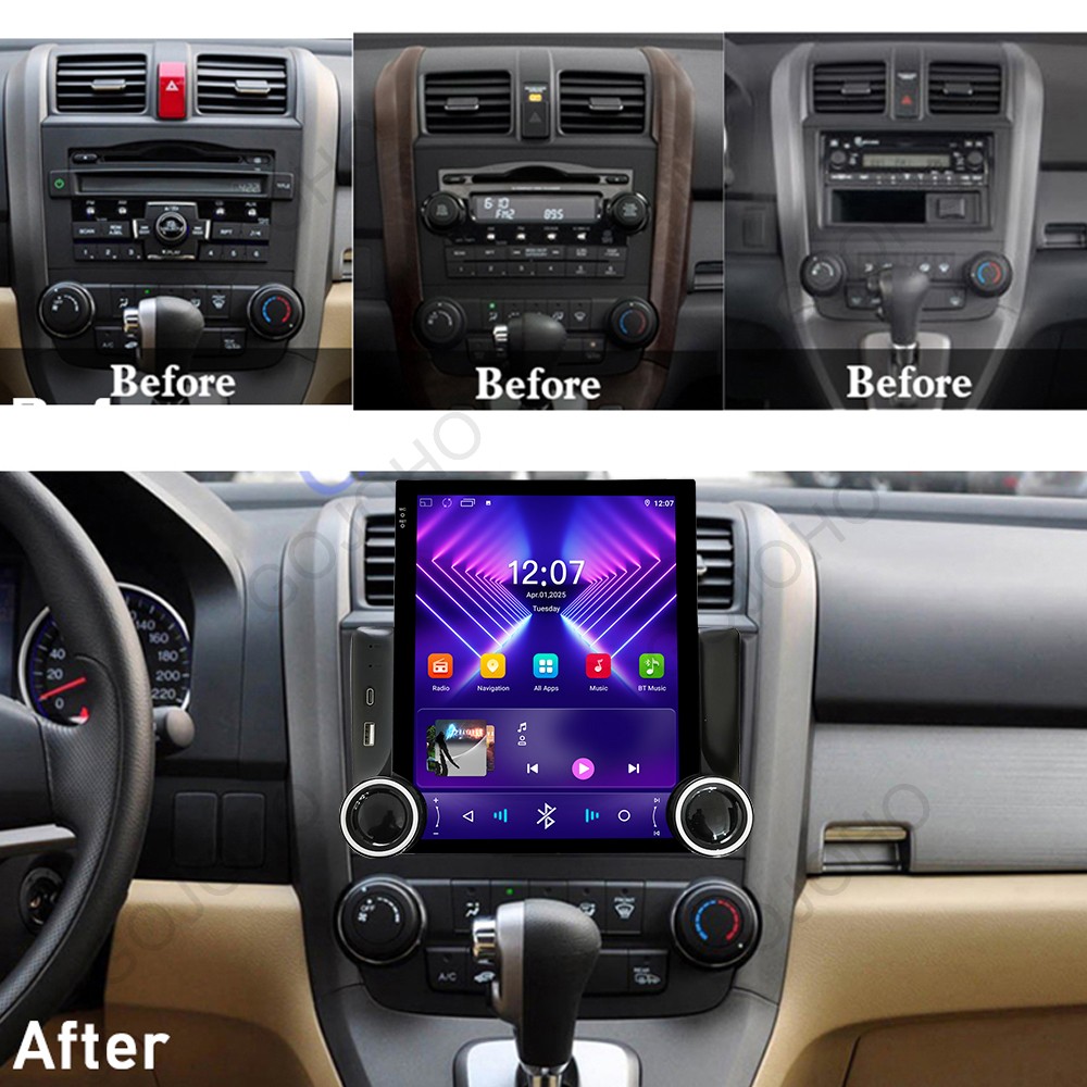 4+64gb For 2007-2011 Honda CRV Wireless Carplay Car Radio Stereo Navi WiFi BT