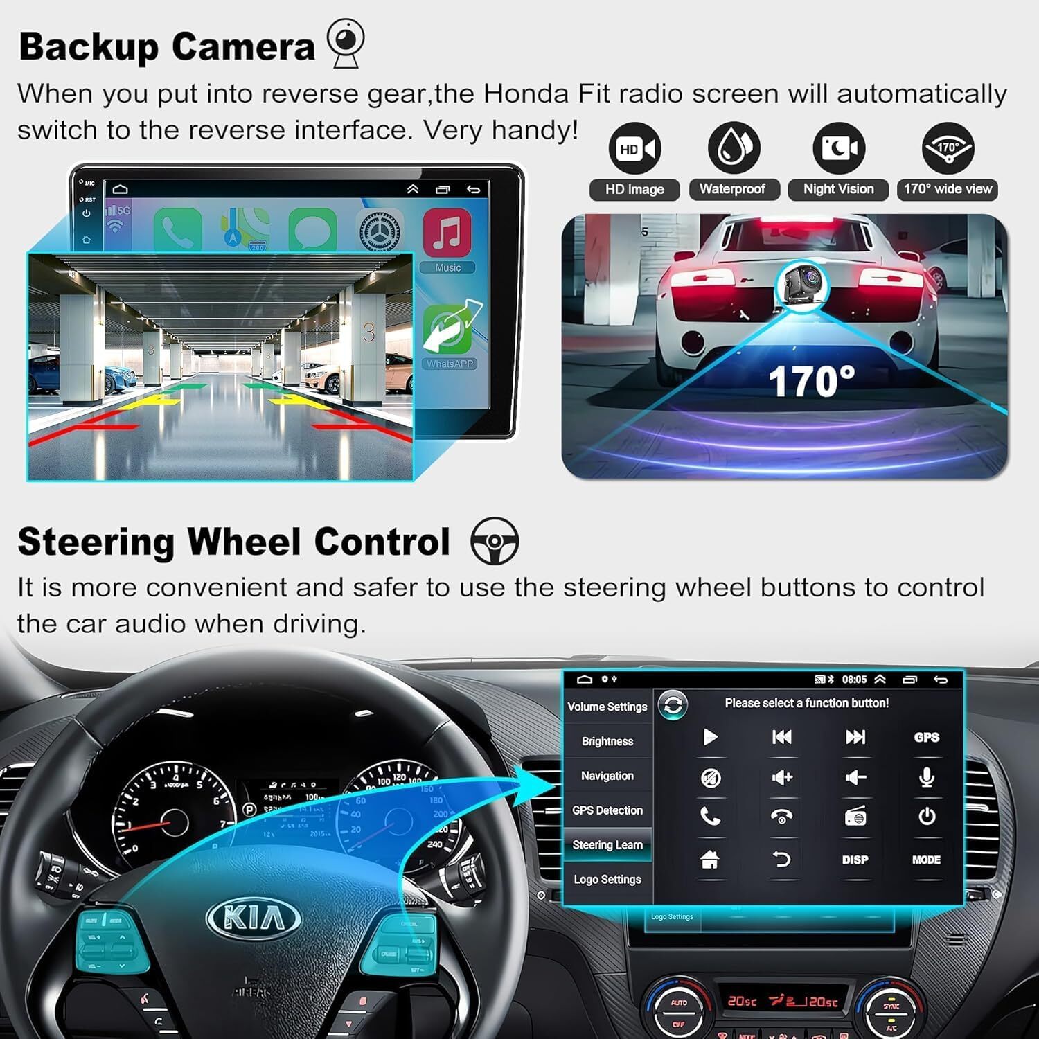 For KIA Forte 2014-2018 Android 12 Apple Carplay Car Radio GPS Navi Stereo +CAM