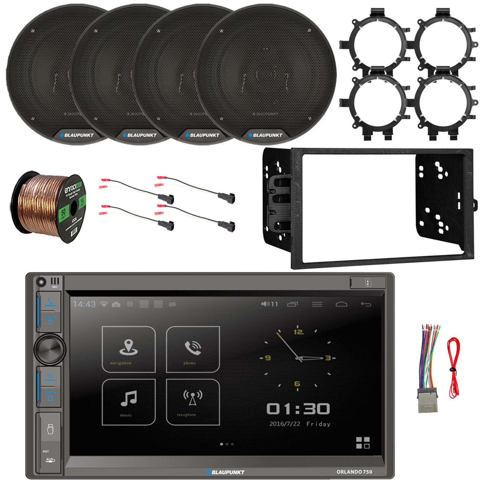 Blaupunkt 6.2″ Touchscreen DVD/CD Radio, 4x 6″ Speakers, Accessories (GM Cars)