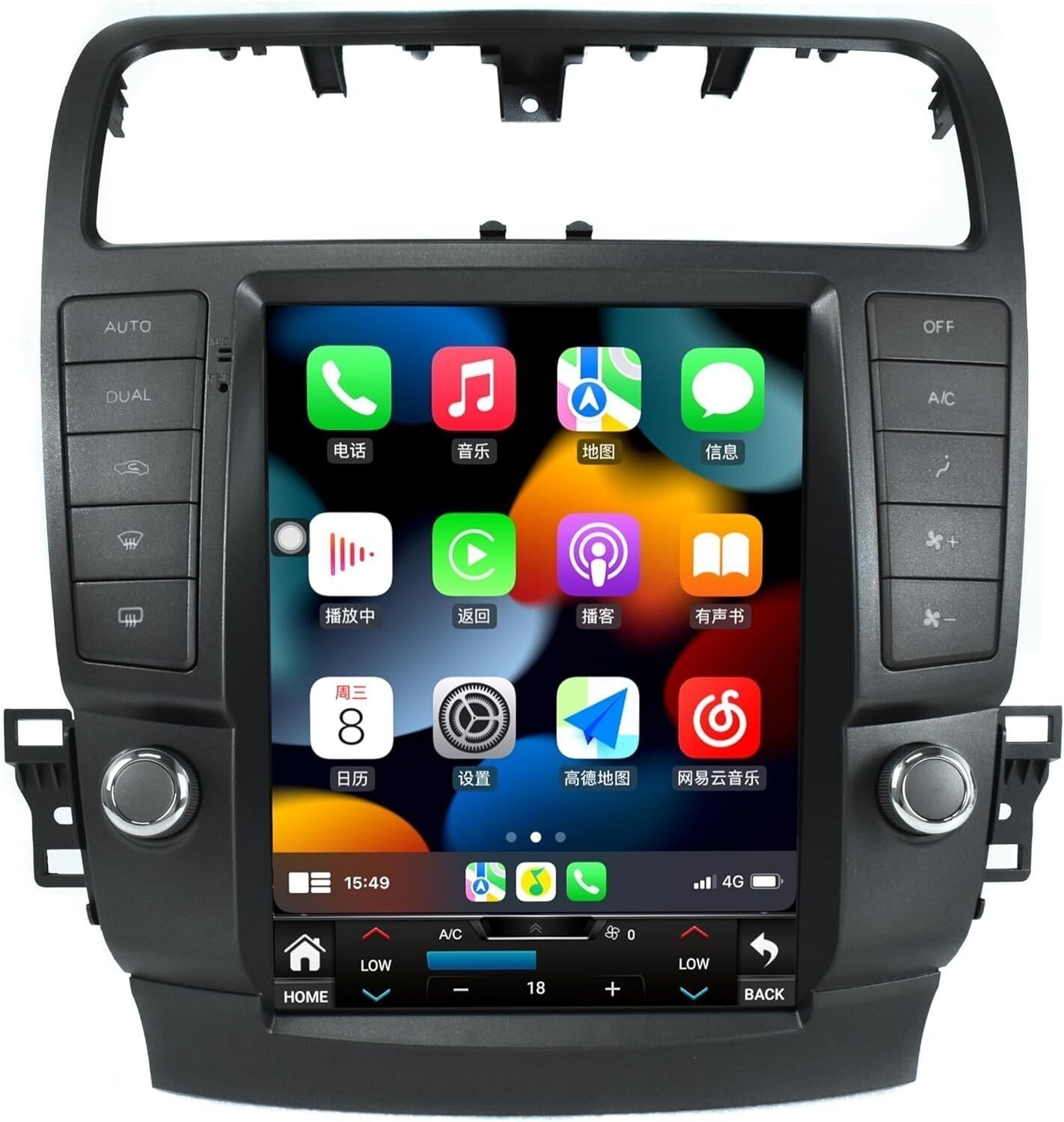 USED 10.4″ Android Car Radio Stereo GPS Navi Carplay 4+64G For Acura TSX 2003-08