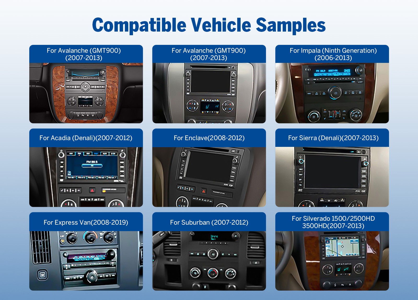 For GMC Yukon Chevy Silverado Double DIN Android 10 8″ Car Stereo Radio GPS Navi