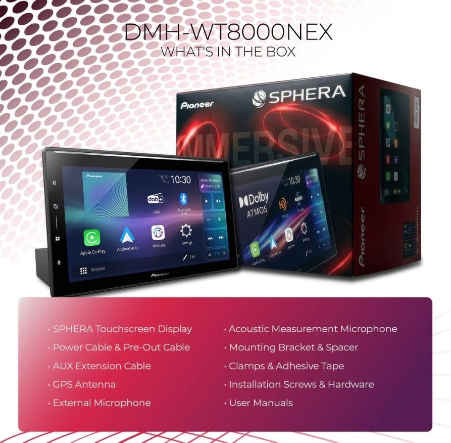 Pioneer 10.1″ Floating Screen CarPlay Split Screen, Android Auto DMH-WT8000NEX