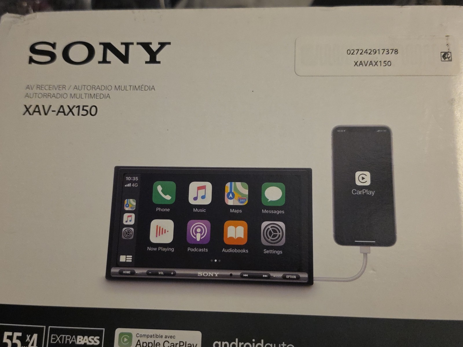 Sony XAV-AX150 Apple CarPlay/Android Auto 7″ Touchscreen-Double-DIN In-Dash Unit