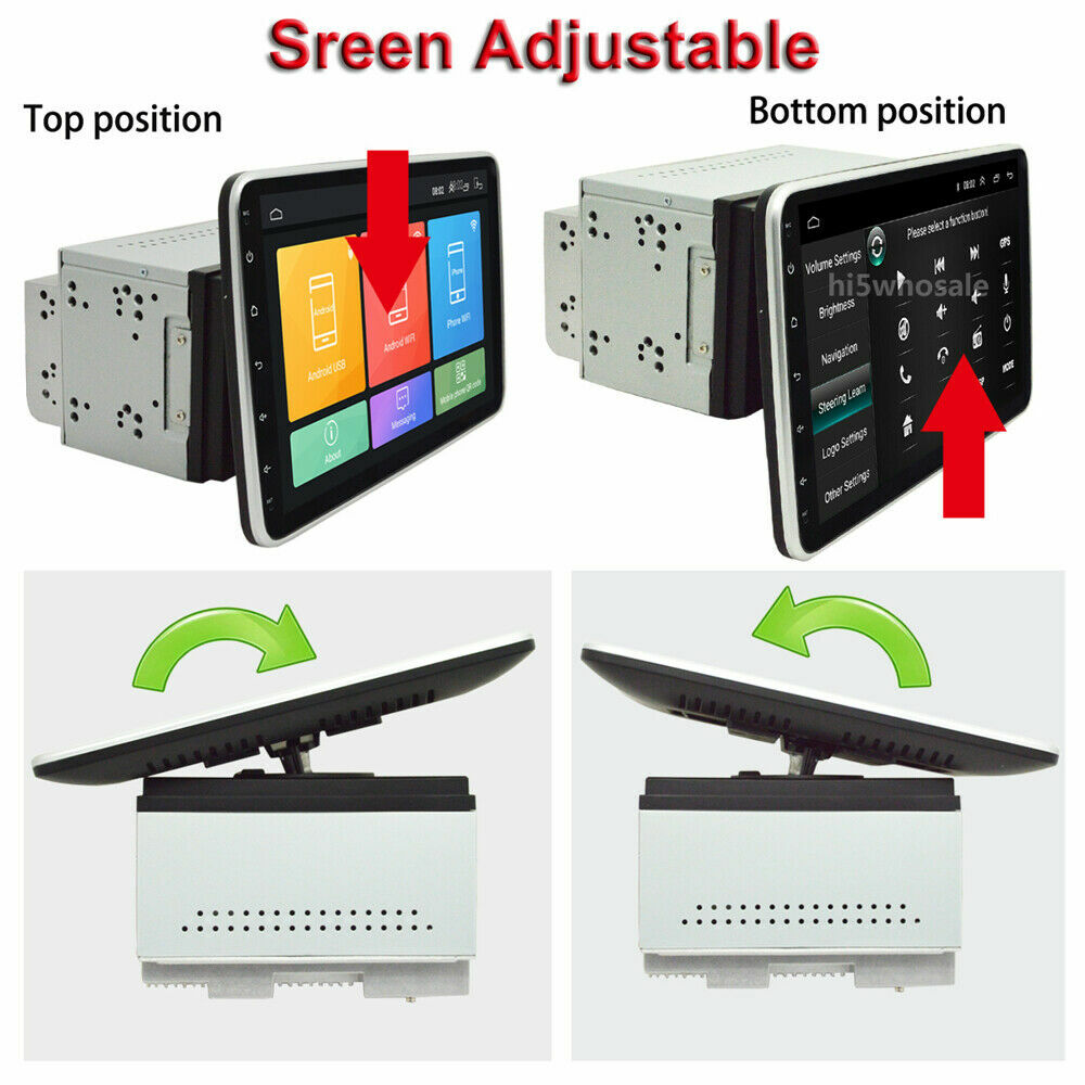 Adjustable Screen Double 2DIN Android 10.1 Car Stereo Radio GPS Wifi OBD 10.1”