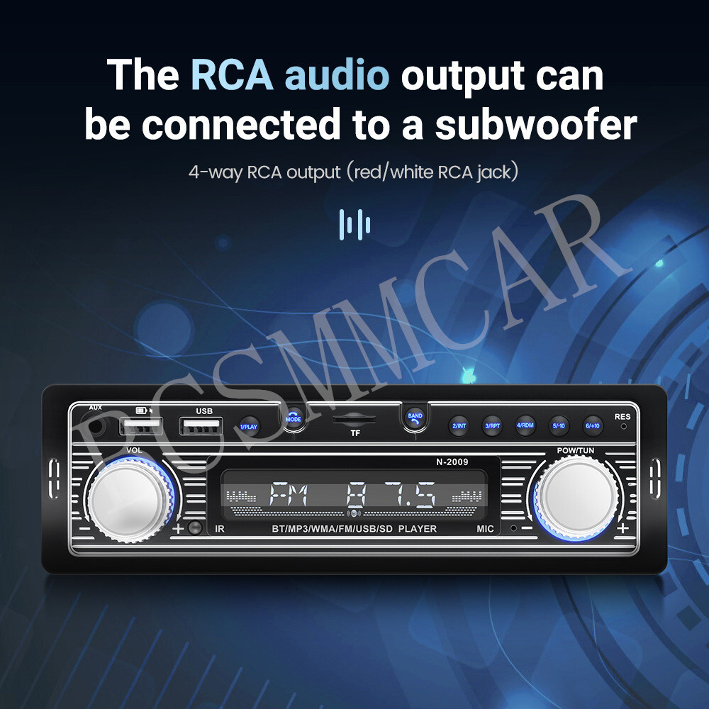 Car Stereo MP3 Player Single DIN Bluetooth Handsfree RCA FM USB AUX Audio Radio