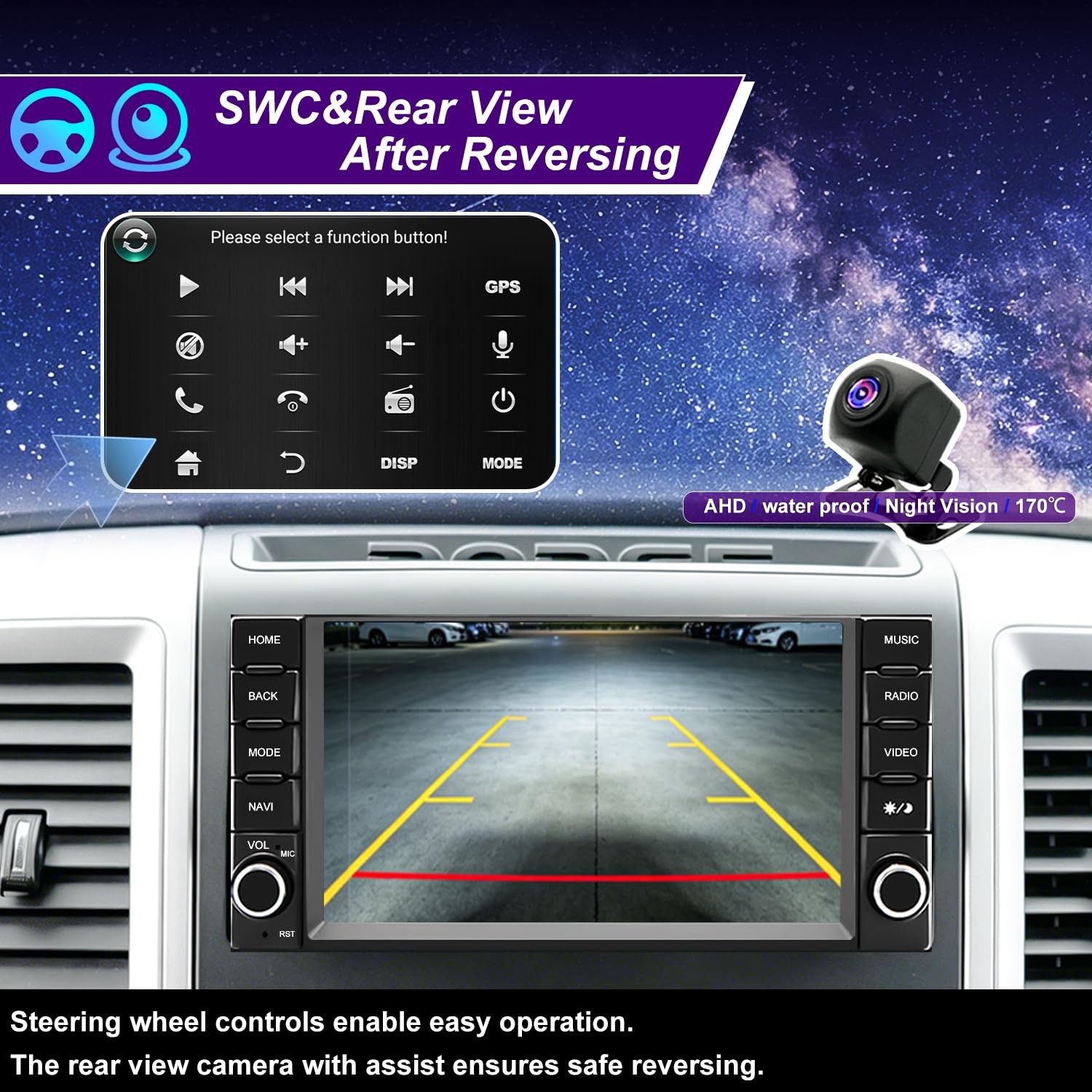 5G WiFi Radio for Dodge RAM Jeep Wrangler Touch Screen GPS CarPlay Android Auto