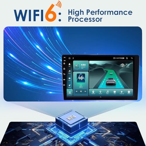 10″ WiFi 6 Wireless CarPlay Android Auto Car Stereo, 32GB Double Din HD Touch