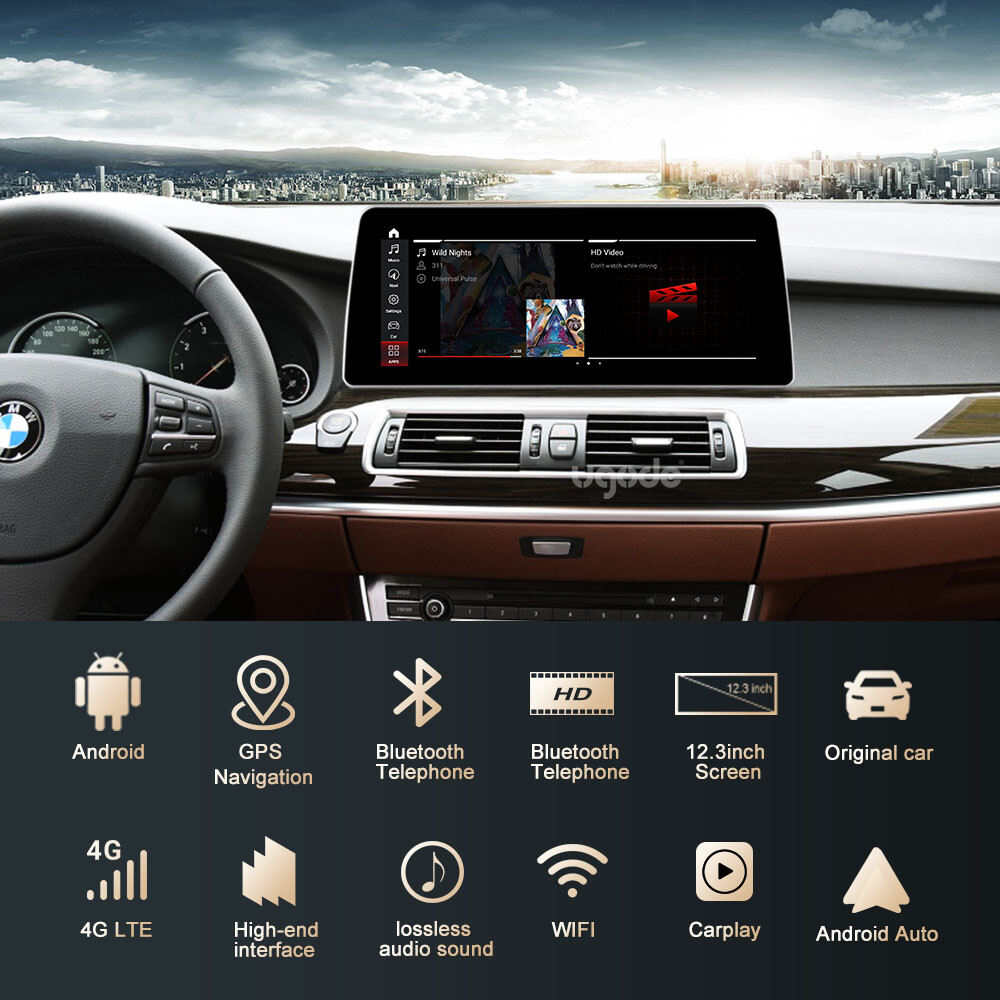 12.3inch Android Big Screen GPS BMW 5 Series GT F07 NBT wireless apple carplay
