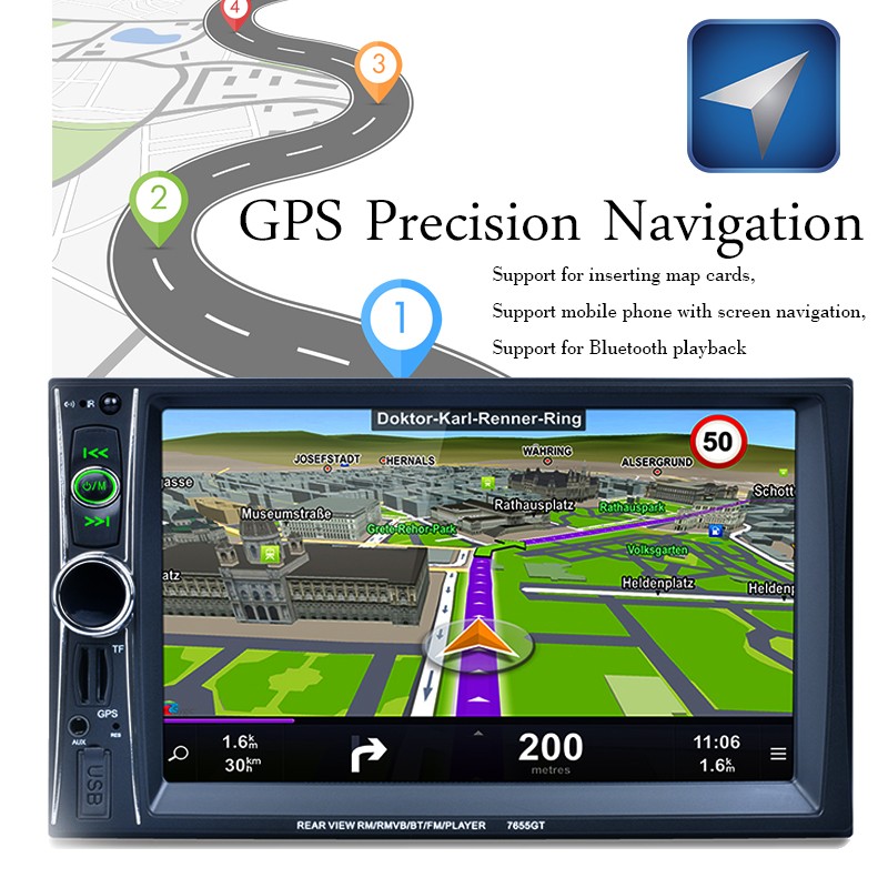 6.6″ 8G Map Card GPS Bluetooth FM Radio MP5 Car Stereo HD Touchscreen 2DIN