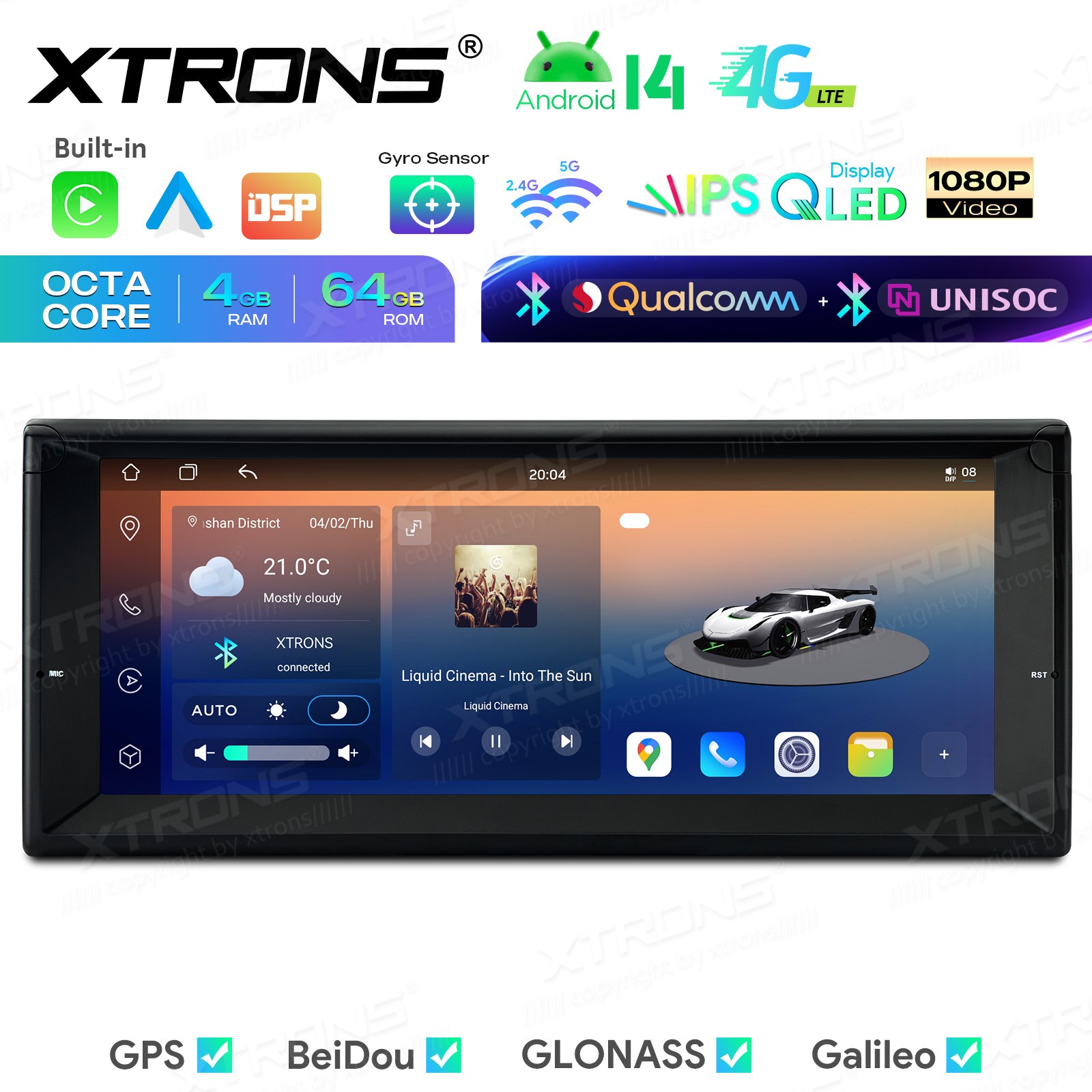 Android 14 Car Stereo For BMW E39 M5 E38 10.25″ QLED 4G 64G CarPlay Android Auto