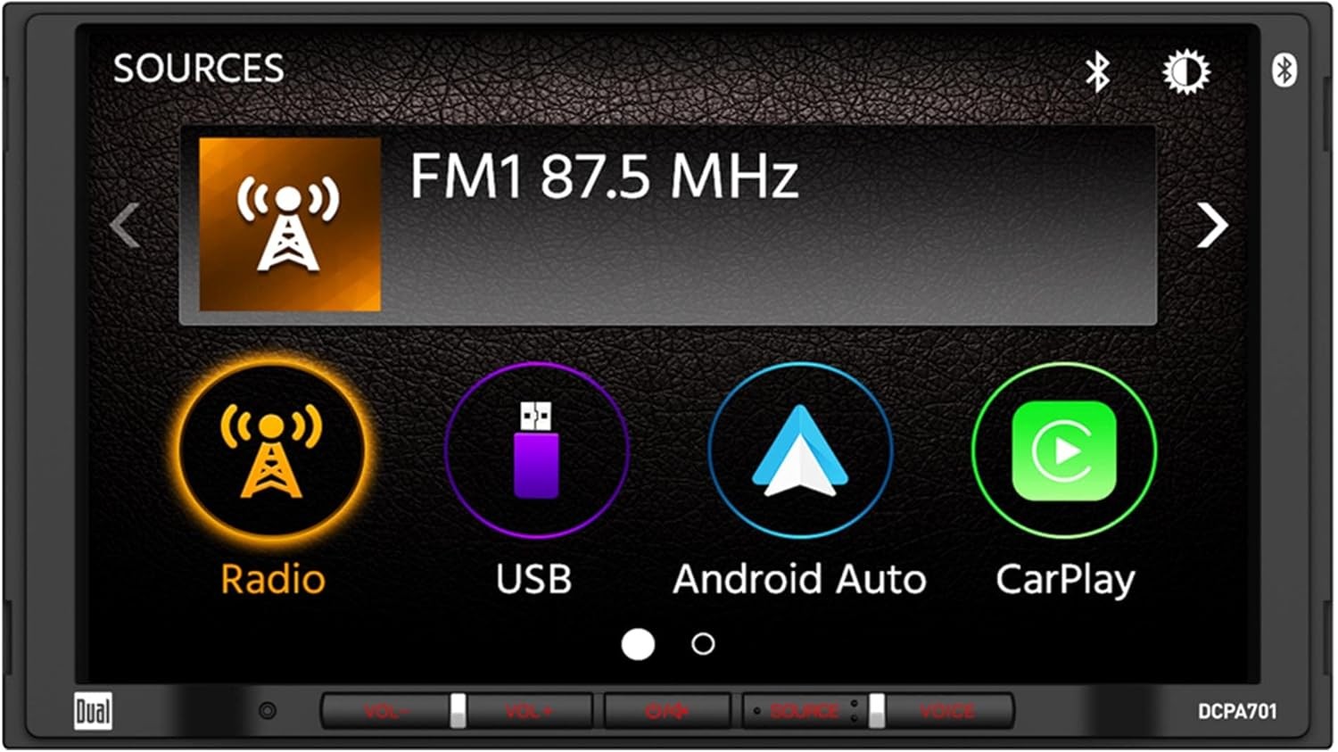 ✨ Dual DCPA701 7″ Double-DIN Car Stereo Apple CarPlay Android Auto Bluetooth