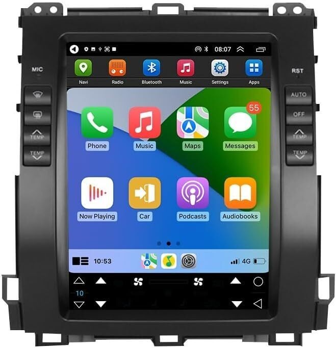 USED 10.4” Car Stereo Radio Carplay 4+64GB For 02-09 Toyota Land Cruiser Prado