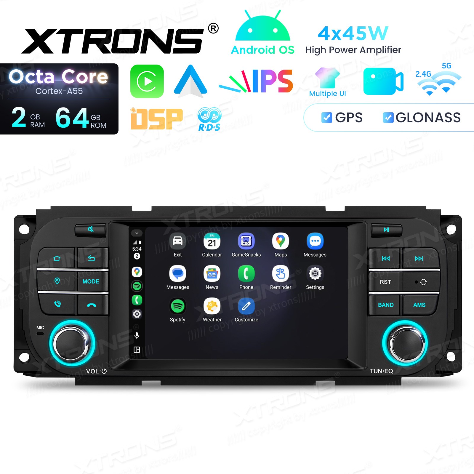 32GB Android 13 For Jeep Wrangler Dodge Chrysler BT Carplay Car Radio GPS Stereo
