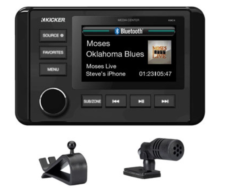 Kicker KMC4 MARINE BOAT AM/FM Stereo Media Center Bluetooth (46KMC4) 2 ZONE