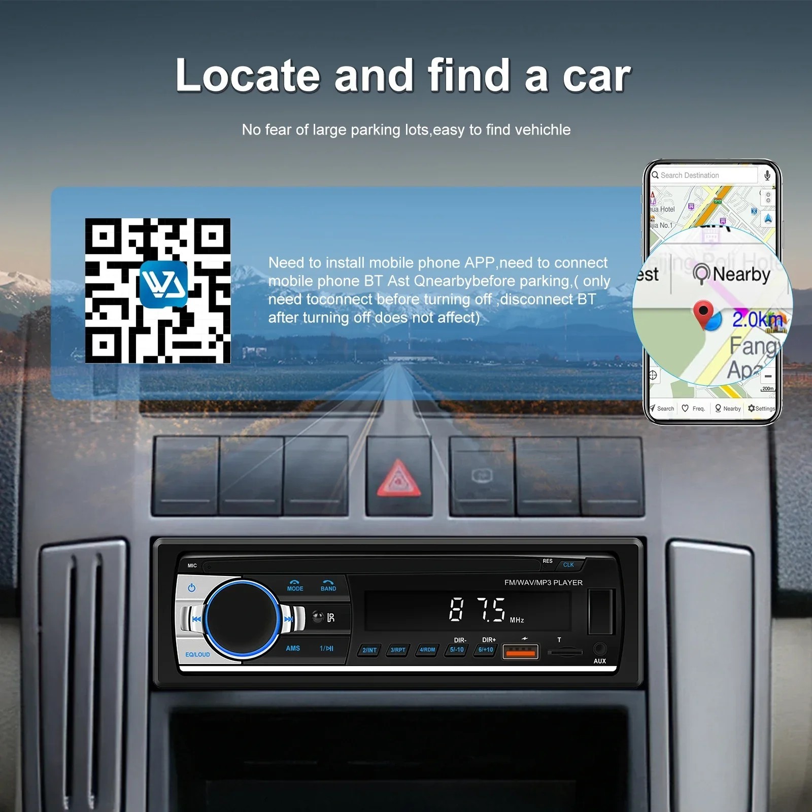 Bluetooth Car Stereo Audio In-Dash FM Aux Input Receiver SD USB MP3 Radio Player