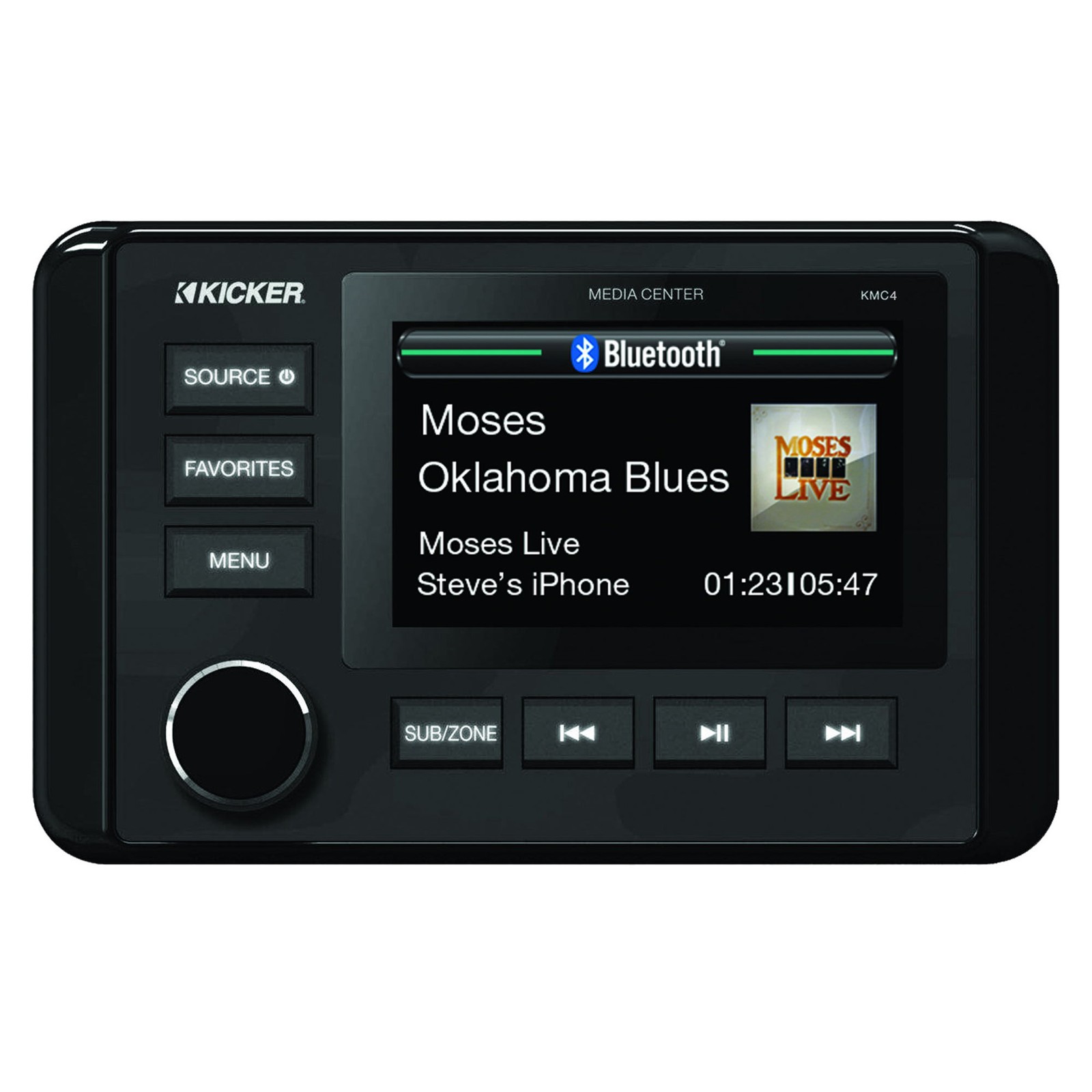 Kicker KMC4 Marine Radio With Stinger Marine SEADASH3B 3″ Radio Kit – Black