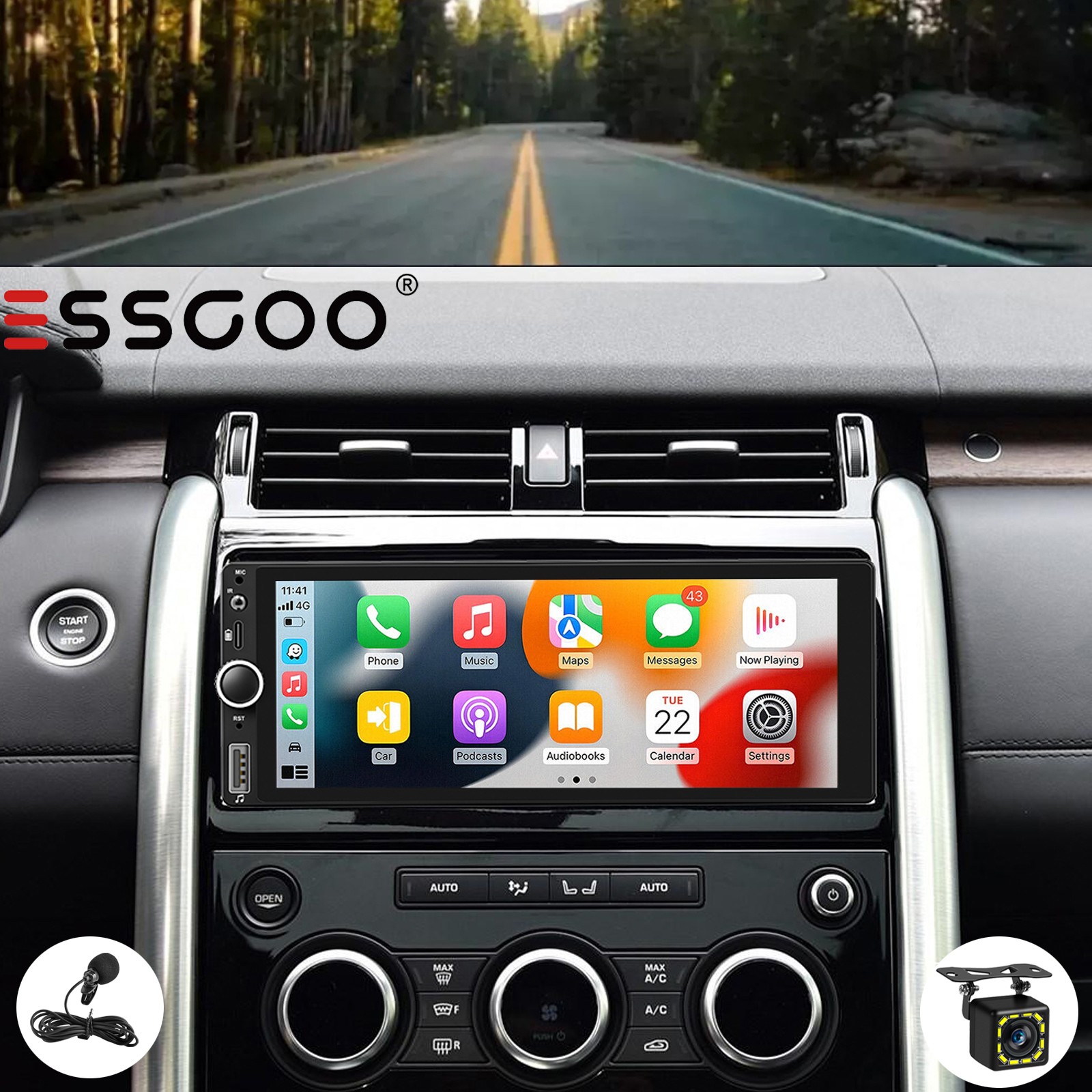 7″ 1Din Car Stereo Radio MP5 Player Apple CarPlay FM USB Bluetooth AUX+MIC&CAM