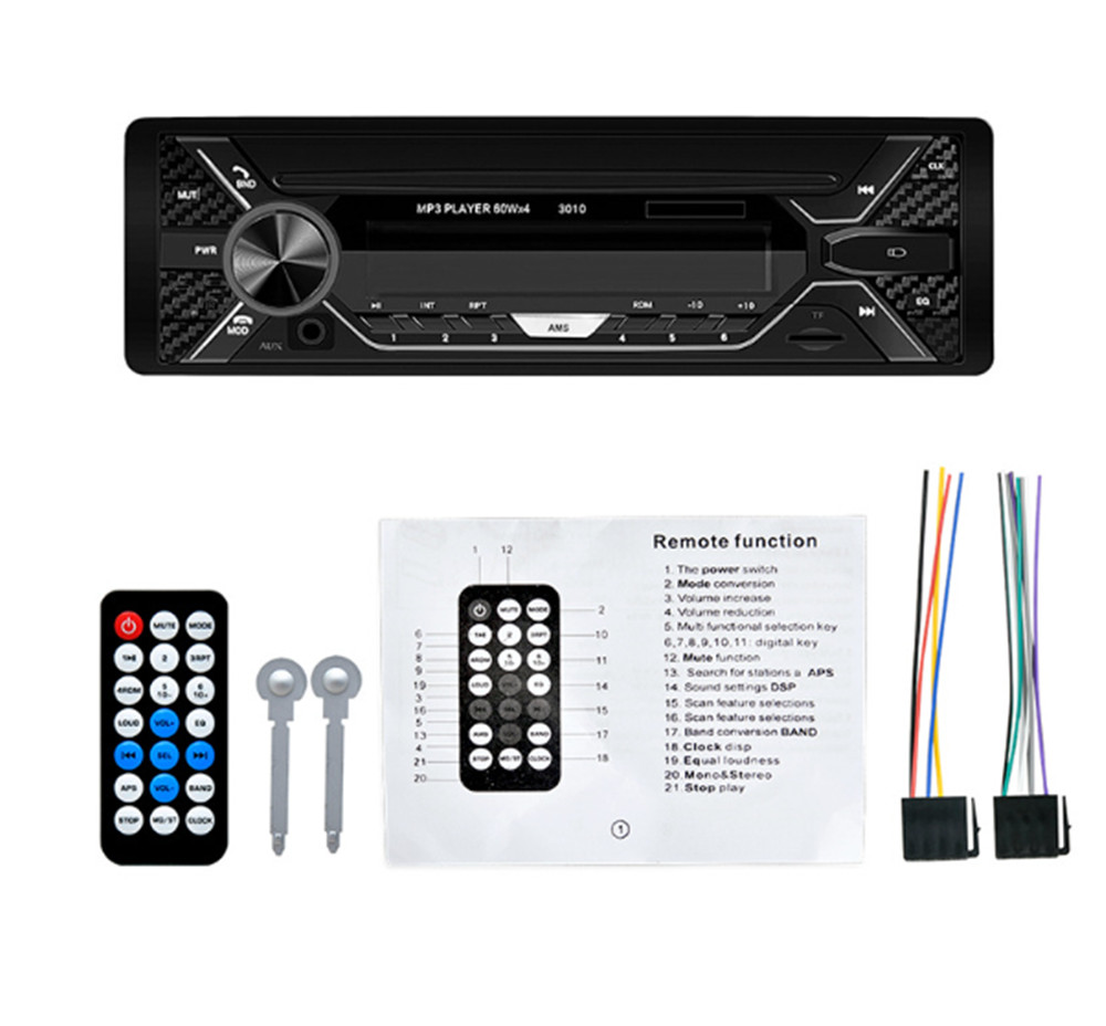 Bluetooth Car FM Radio MP3 Player USB Stereo Audio Receiver AUX Remote Control