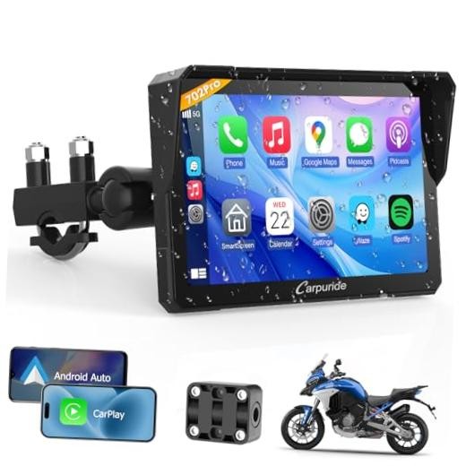 W702PRO for Motorcycle CarPlay& Android Auto& Dual Bluetooth – 7″ w702pro