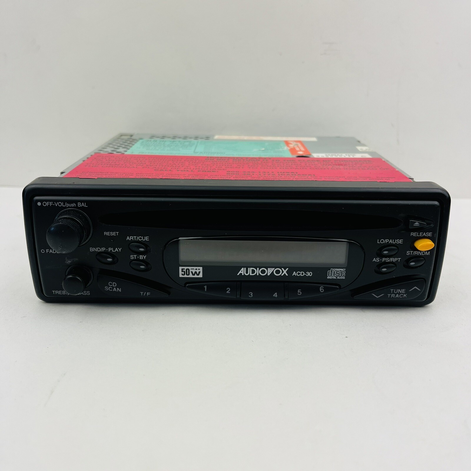 Audiovox AM FM MPX Radio With Compact Disc Player Model ACD-30