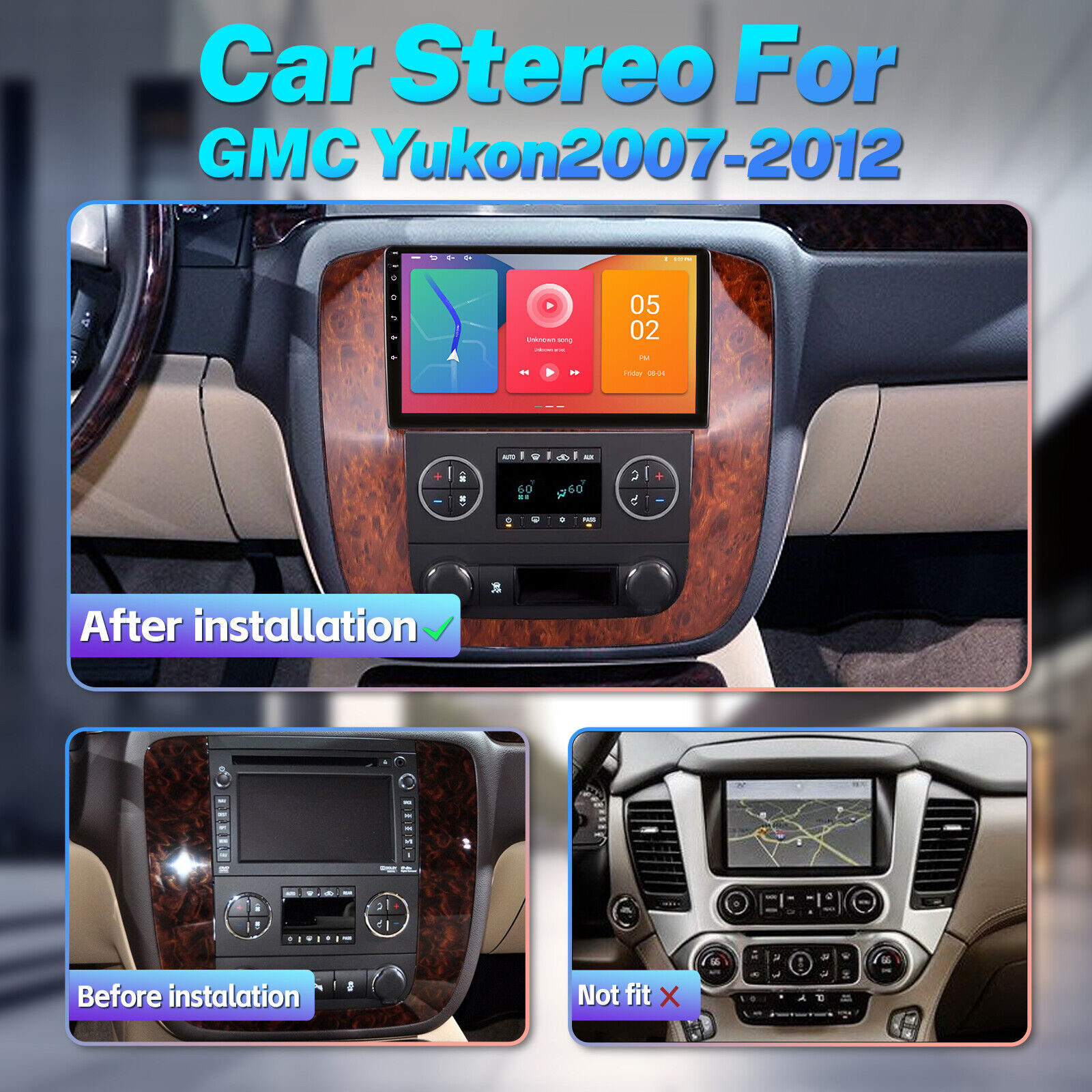 1280*800 for GMC Yukon Chevrolet Chevy Silverado 07-13 CarPlay Car Radio Stereo