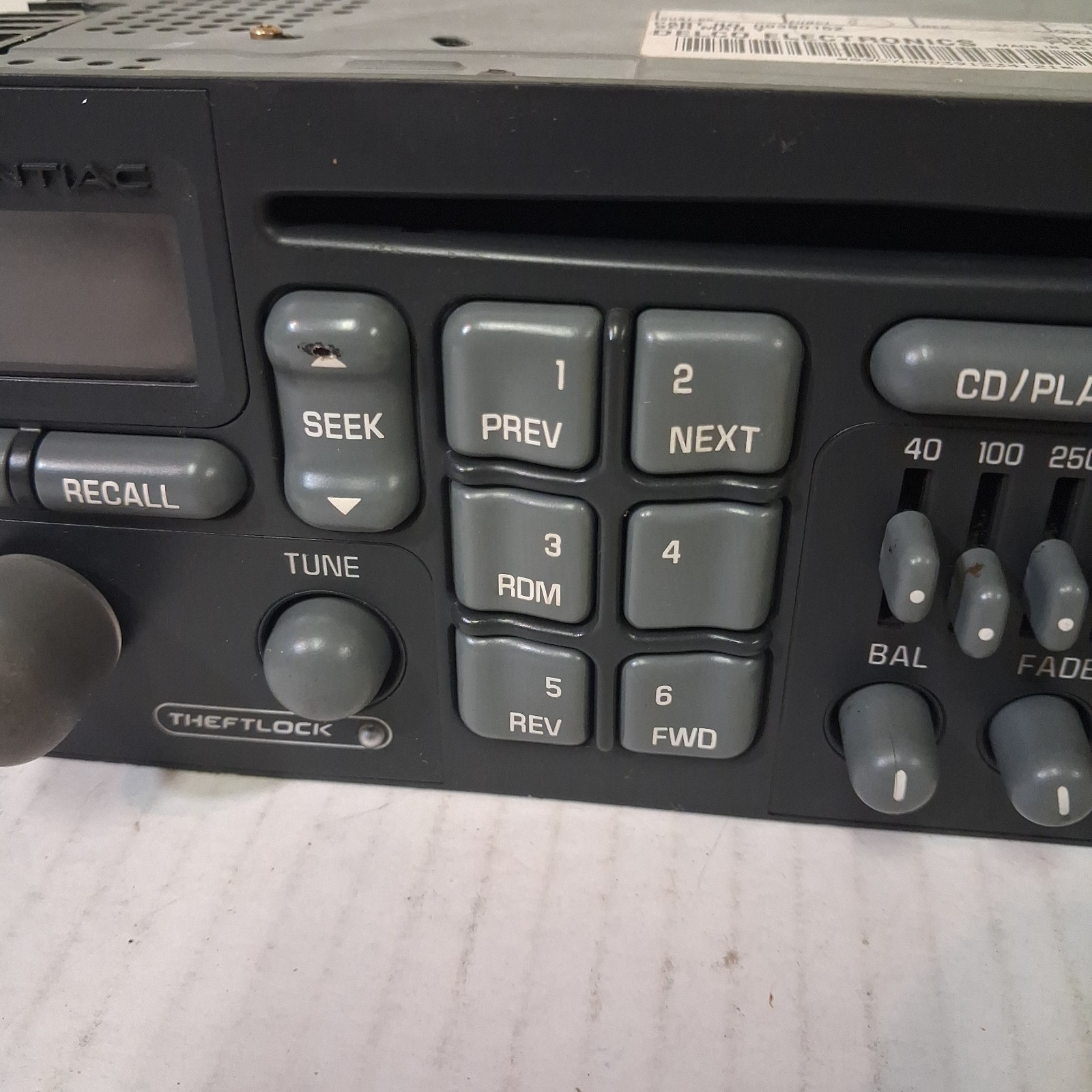 1994-2003 Pontiac Firebird Trans Am Firehawk 09380152 DELCO CD RADIO Dated 1999