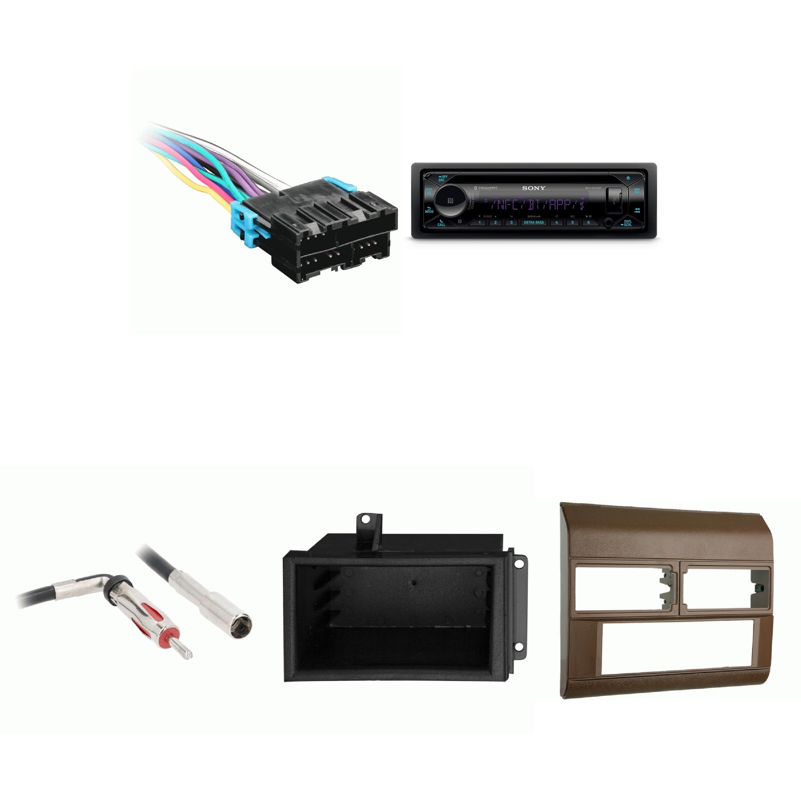 SONY MEX-N5300BT Single Din Radio Bundle BEIGE Dash includes pocket Compatibl…
