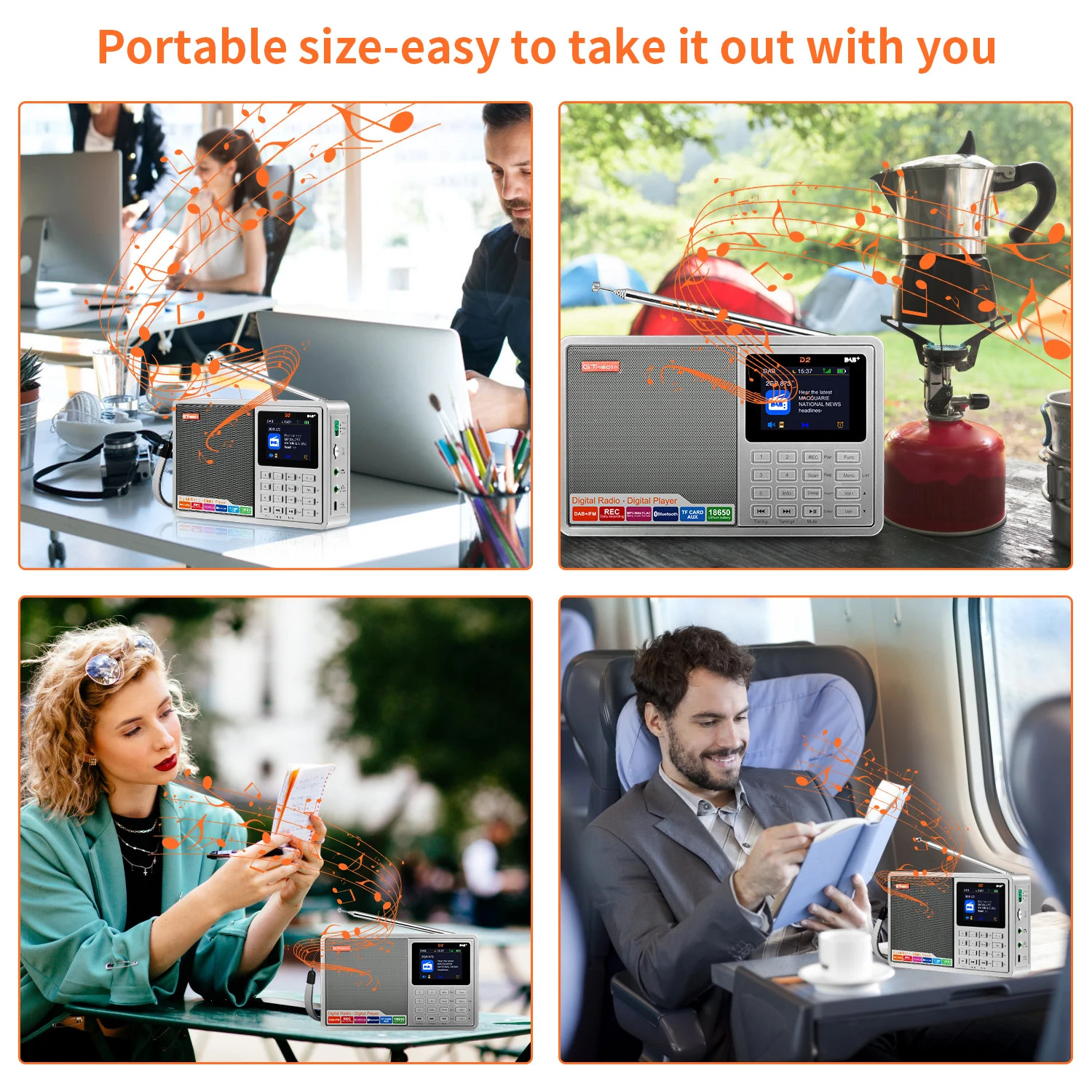 GTmedia D2 DAB+/FM Radio – 2.4 TFT Display, Bluetooth, TF Card, Recording, Mult
