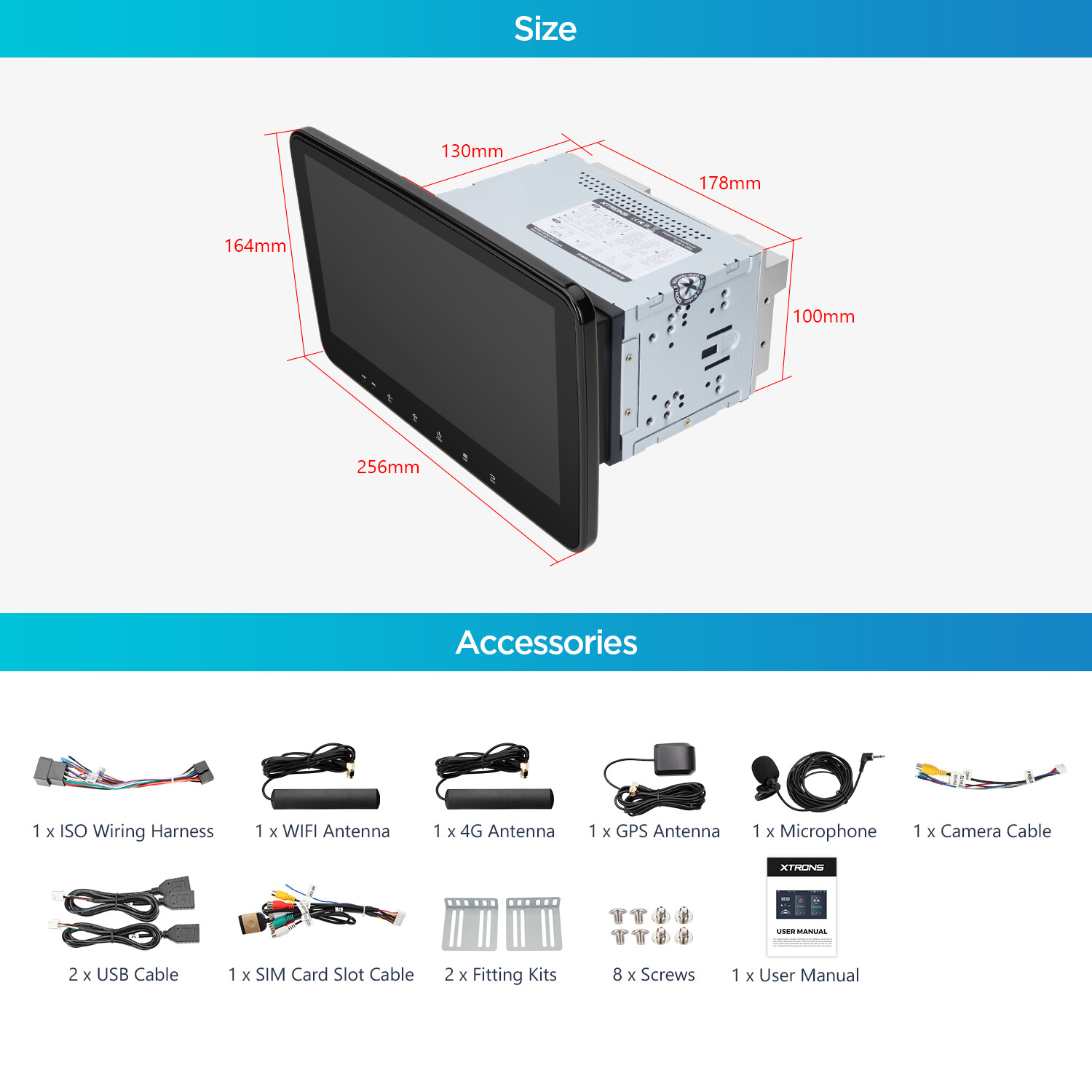 10.1” QLED Double 2 DIN Android 13 8-Core Car-Play Car Stereo Radio GPS 4G WiFi