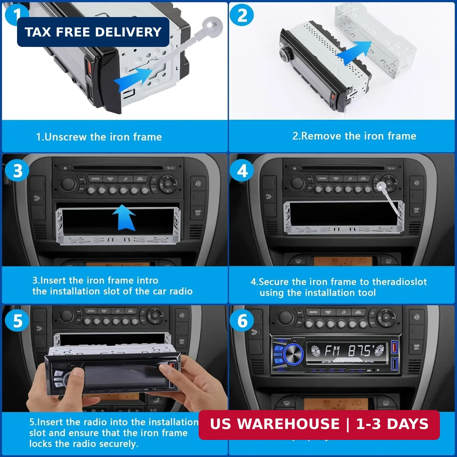 Car Radio Bluetooth Single DIN Car Stereo with Bluetooth,Car Audio with Push to
