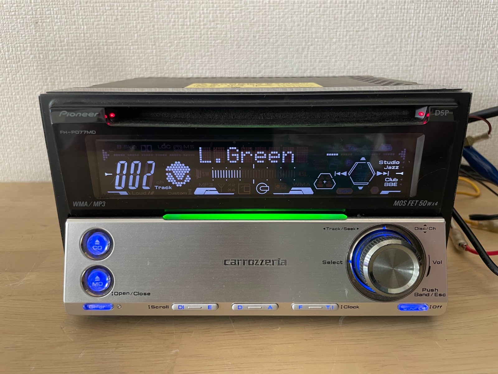 Pioneer Carrozzeria FH-P077MD 2DIN CD MD Bluetooth Player Operation Confirmed