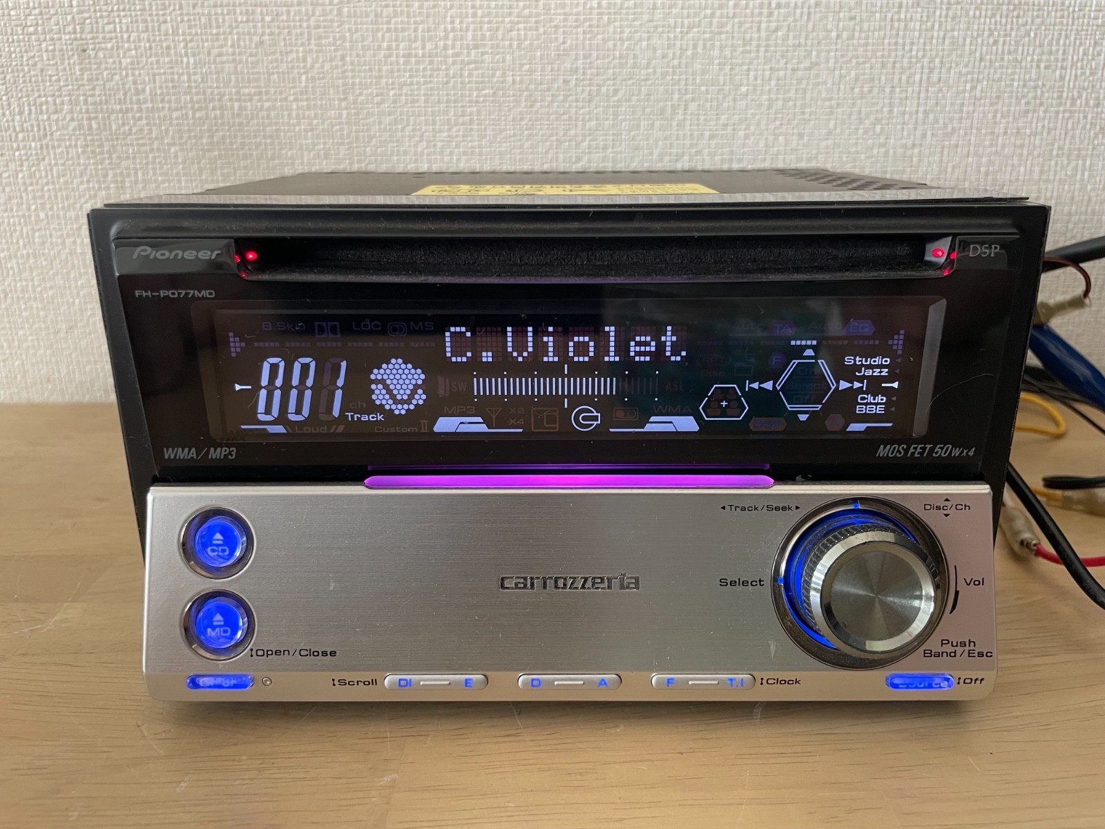Pioneer Carrozzeria FH-P077MD 2DIN CD MD Bluetooth Player Operation Confirmed