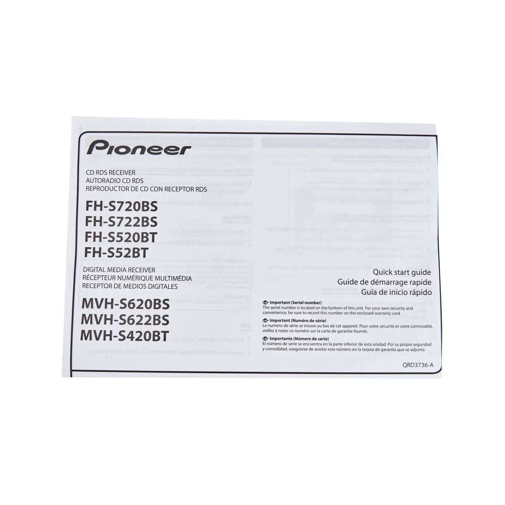 Pioneer FH-S520BT Double DIN CD Receiver with Bluetooth and Amazon Alexa
