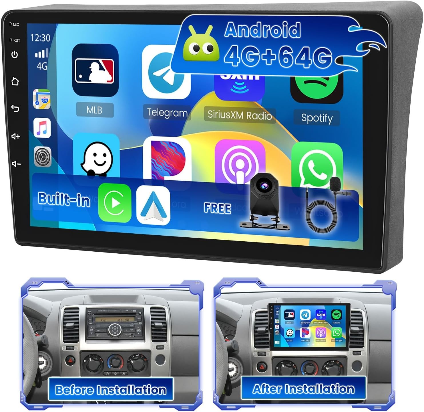 For Nissan Frontier 2005-2012 Apple Carplay Android 13 Car Stereo Radio GPS WIFI