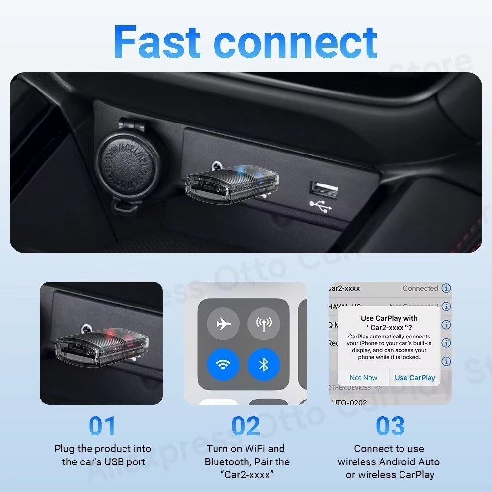 Wireless android auto Adapter For android Wireless android Dongle Plug Car Radio