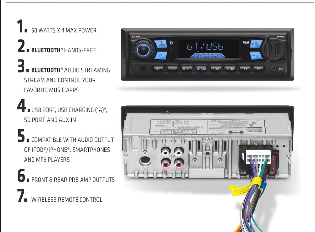 Bluetooth Car Stereo MP3 AM/FM Radio Install kit for 1993-2002 Toyota Corolla