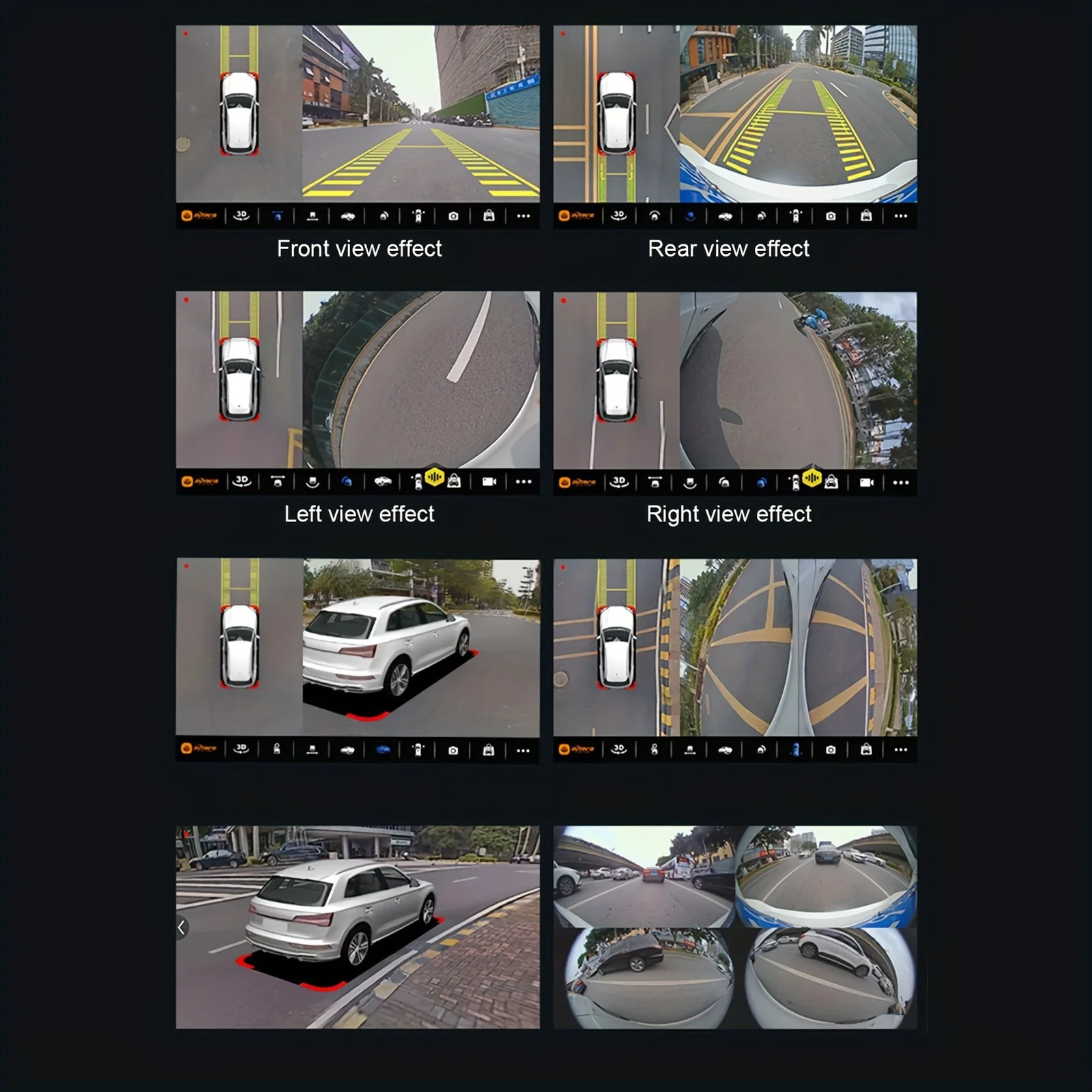 360° Panoramic Night Vision Camera,AHD720P/1080P, Compatible Android Car Radios