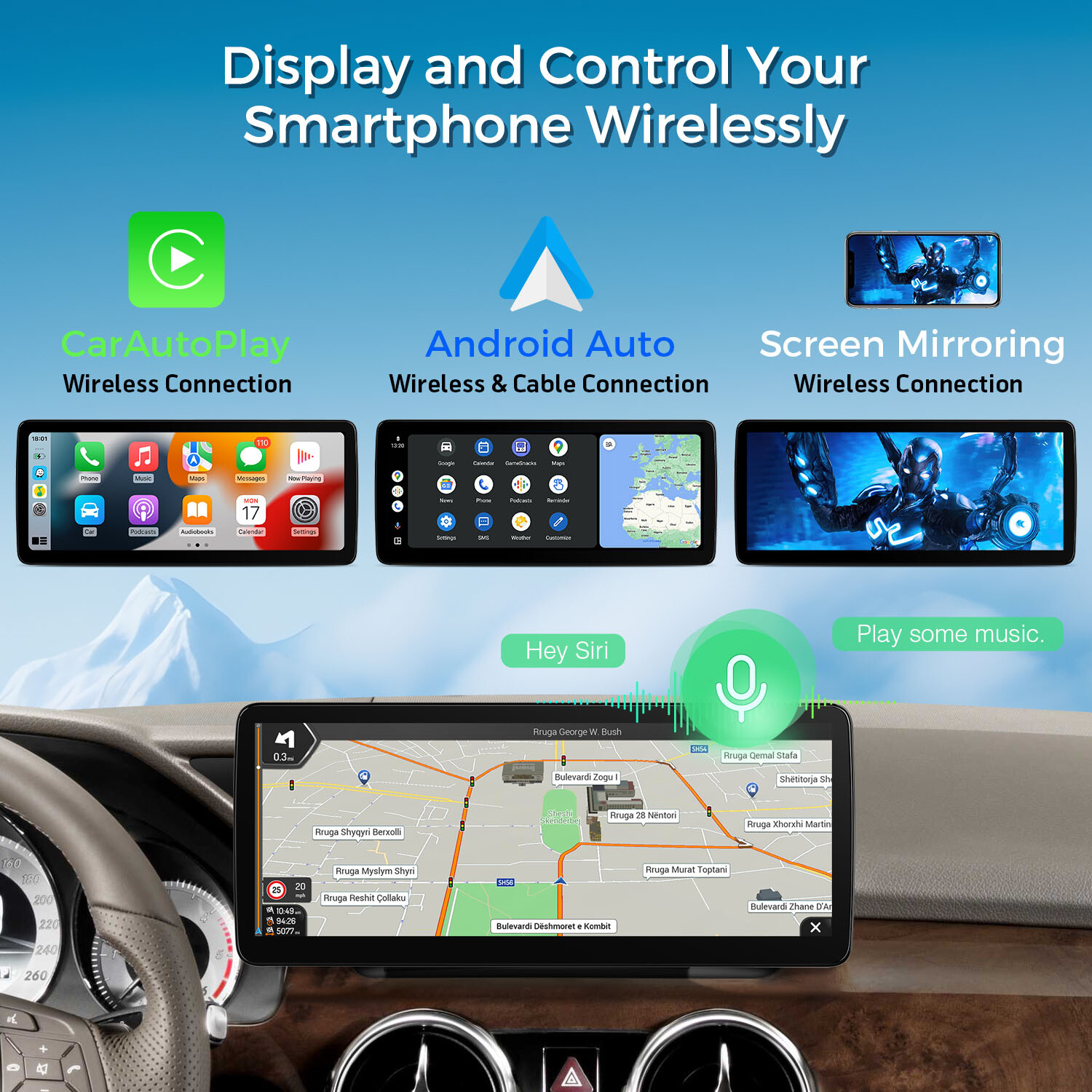 Android 13 Octa-Core 4+64GB Car Play Stereo GPS For Mercedes-Benz X204 2013-2015