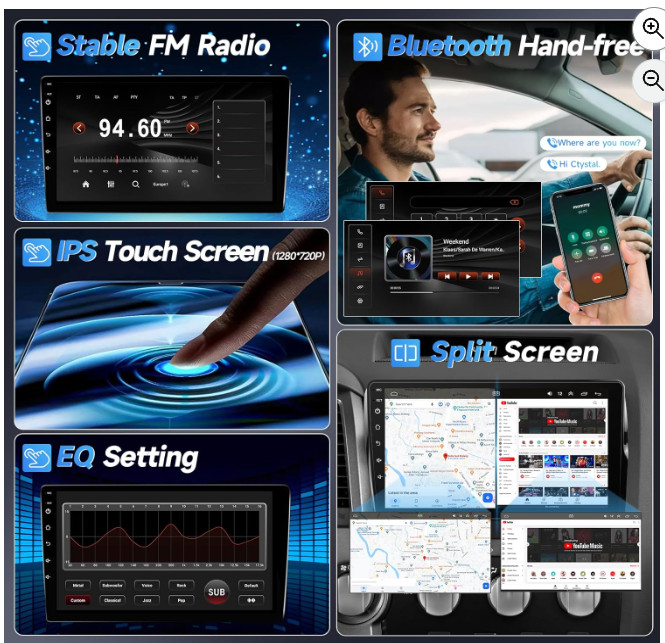 For Toyota Tundra 2007-2013 Sequoia 2008-2019 Android 12 Car BT Stereo GPS Radio