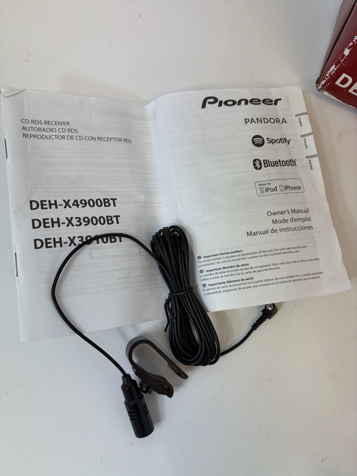 Pioneer DEH X4900BT CD RDS Receiver Car Stereo Bluetooth USB AUX Spotify iPhone