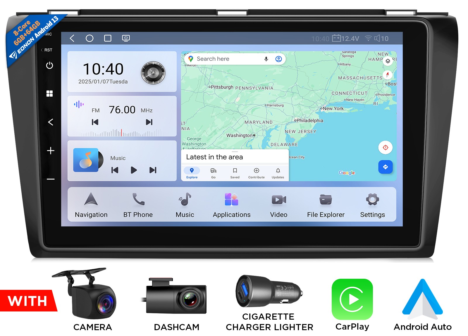 For 2004-2009 mazda 3 QLED 6+64GB 9″ Android Auto Car Stereo CarPlay Touchscreen