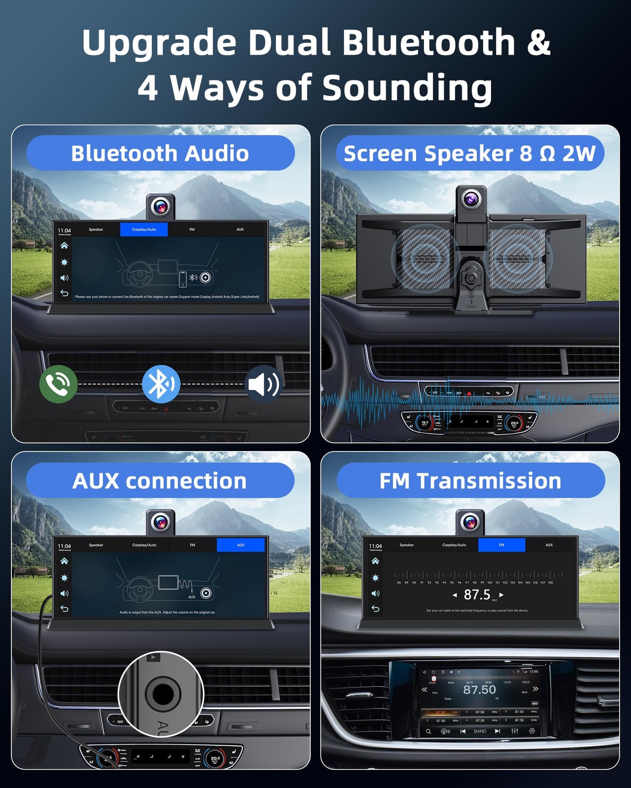 11.26” 4K Carplay Screen for Car Max 2026 with 350° Rotatable Lens Wireless …