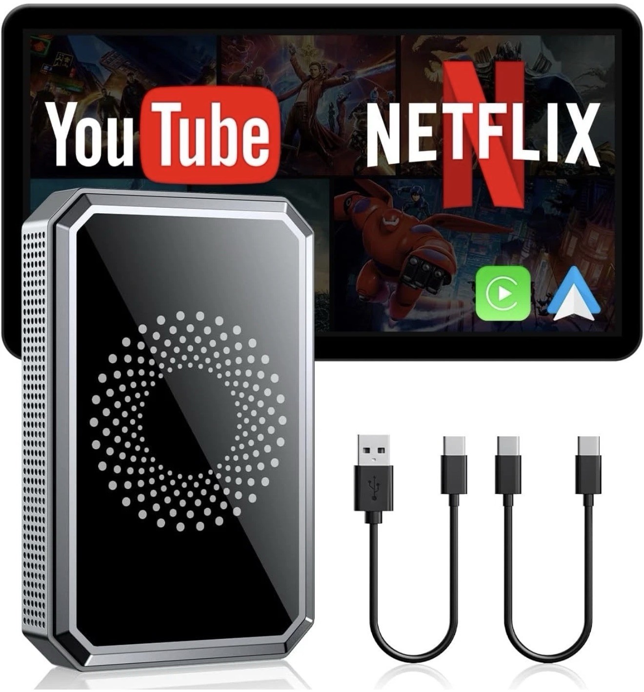 Wireless CarPlay WIFI AI box Android Auto Adapter Converter w/ Netflix YouTube